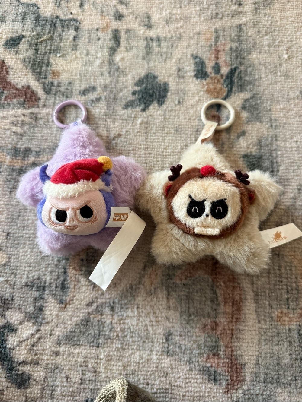 Labubu Pop Mart Plush lightup Star Keychain- Lavender & Cream Holiday Characters